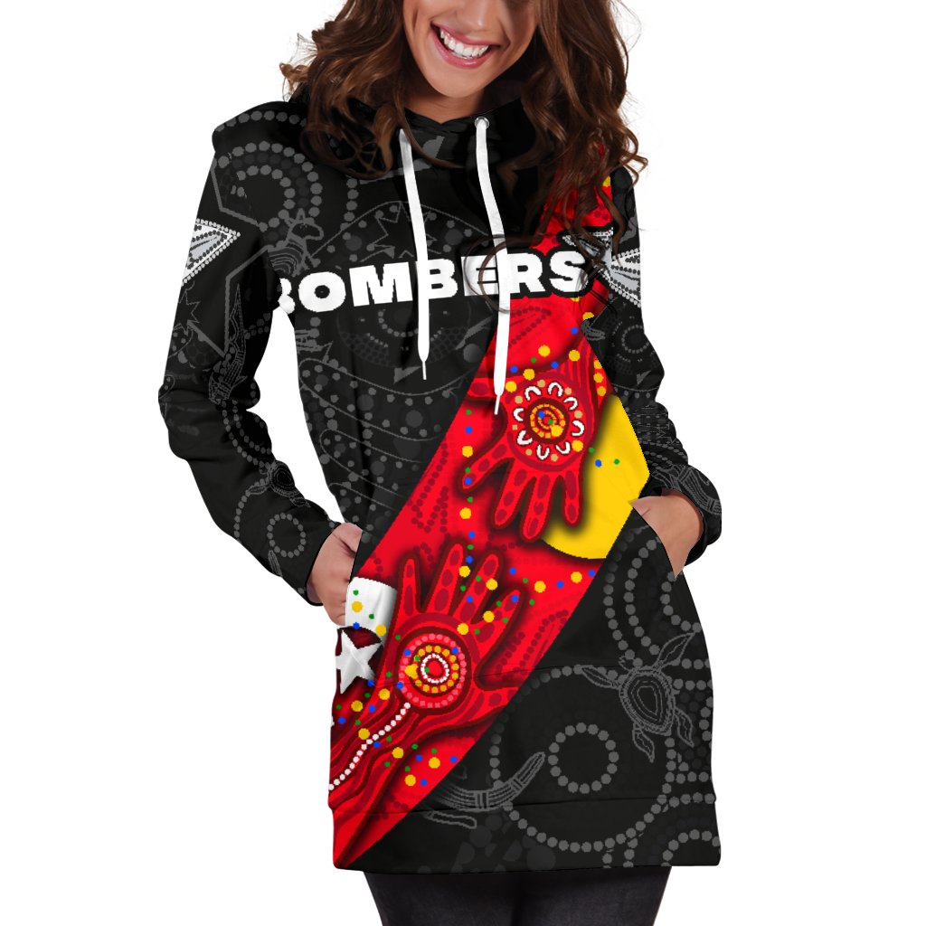 Bombers NAIDOC Week Women's Hoodie Dress Essendon Ingenious - Vibe Hoodie Shop