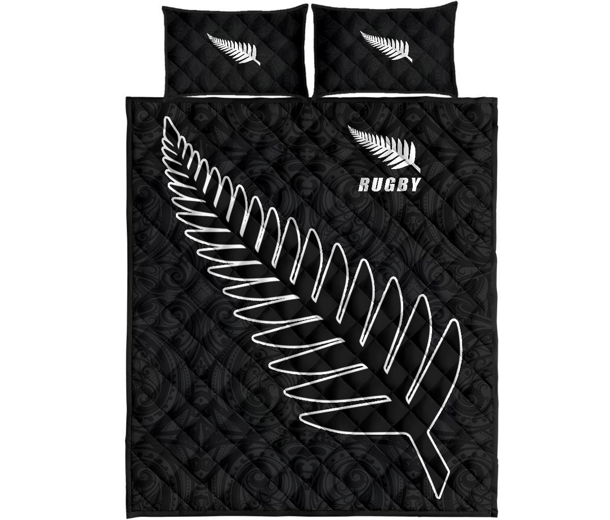 Quilt Bed Set New Zealand Silver Fern Rugby - Vibe Hoodie Shop