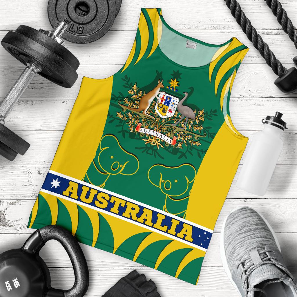 Tank Top - Australian Coat Of Arms Tank Koala - Men - - Vibe Hoodie Shop