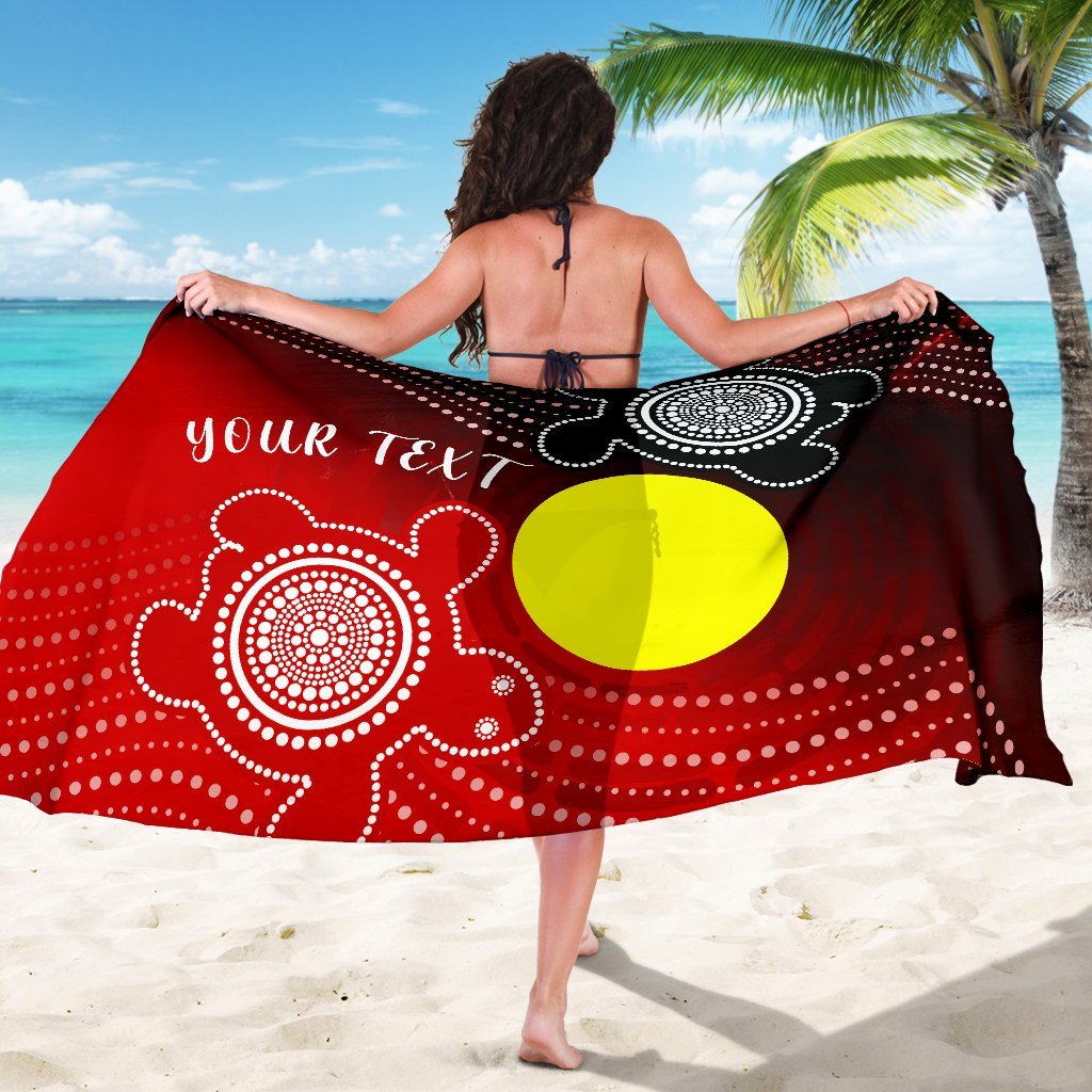 Custom Aboriginal Sarong - Indigenous Circle Dot Painting Style - - Vibe Hoodie Shop