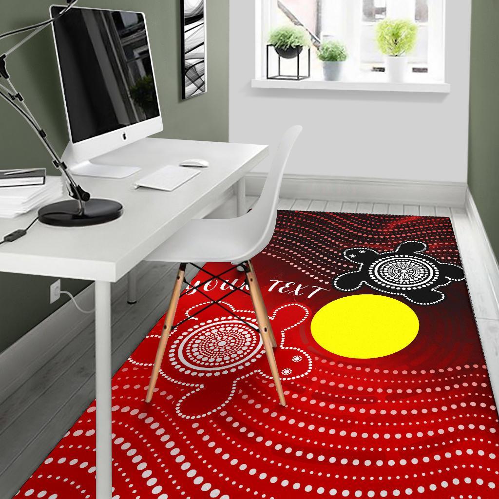 Custom Aboriginal Area Rug - Indigenous Circle Dot Painting Style - - Vibe Hoodie Shop