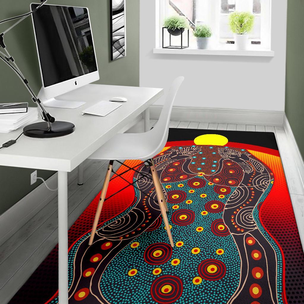 Area Rug - Aboriginal Sublimation Dot Pattern Style (Red) - Vibe Hoodie Shop