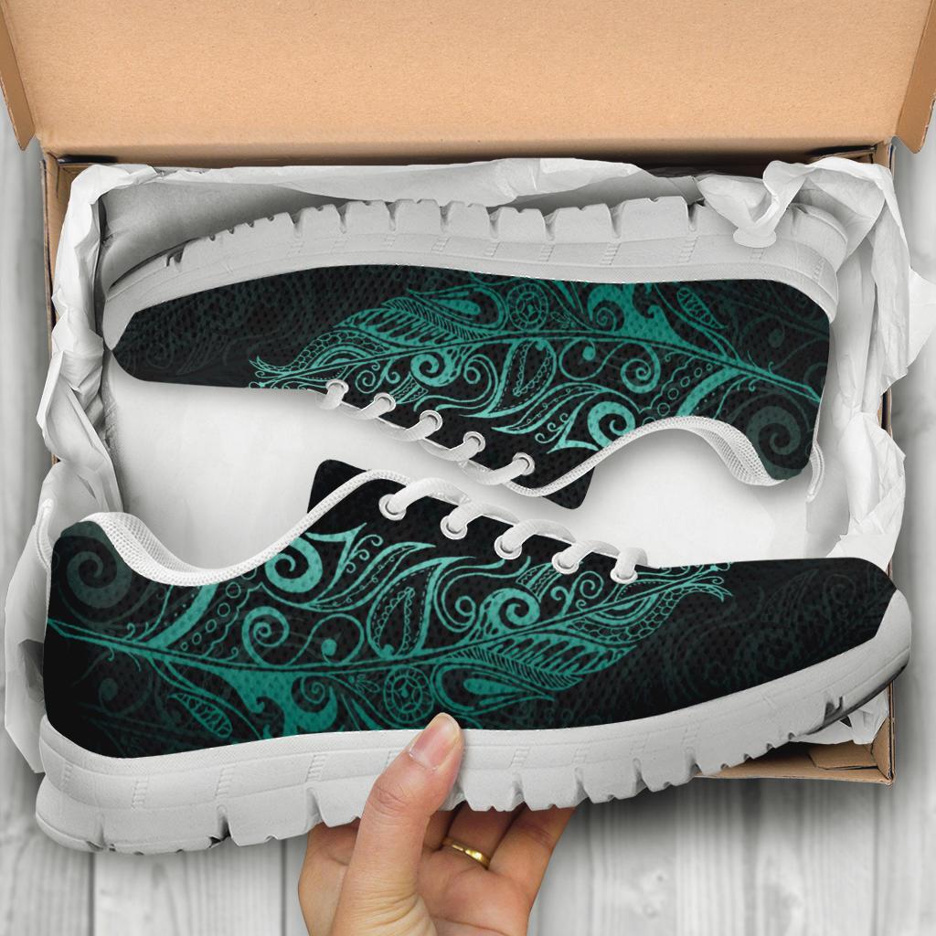 Light Silver Fern New Zealand Sneakers - Turquoise - Vibe Hoodie Shop