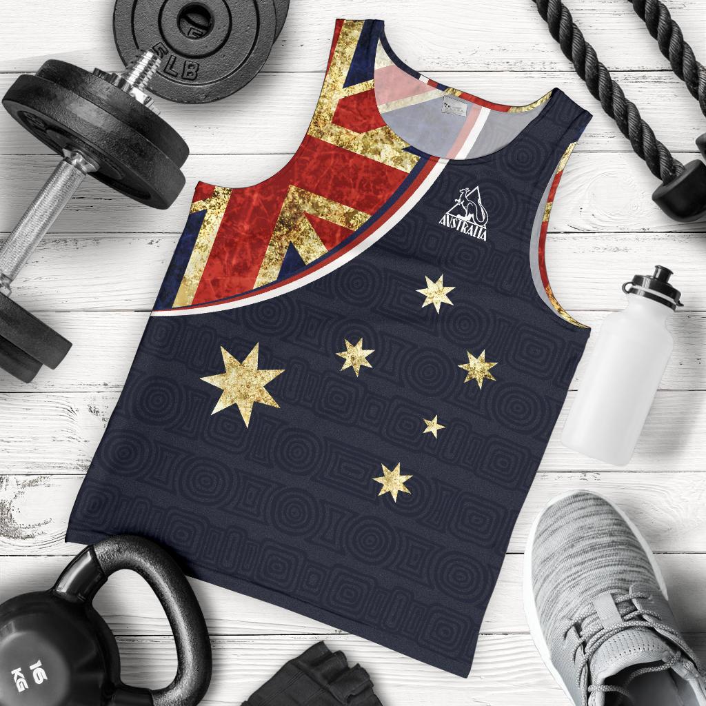 Men Tank Top - Aus Flag Mens Tank Vintage Kangaroo Symbol - Vibe Hoodie Shop