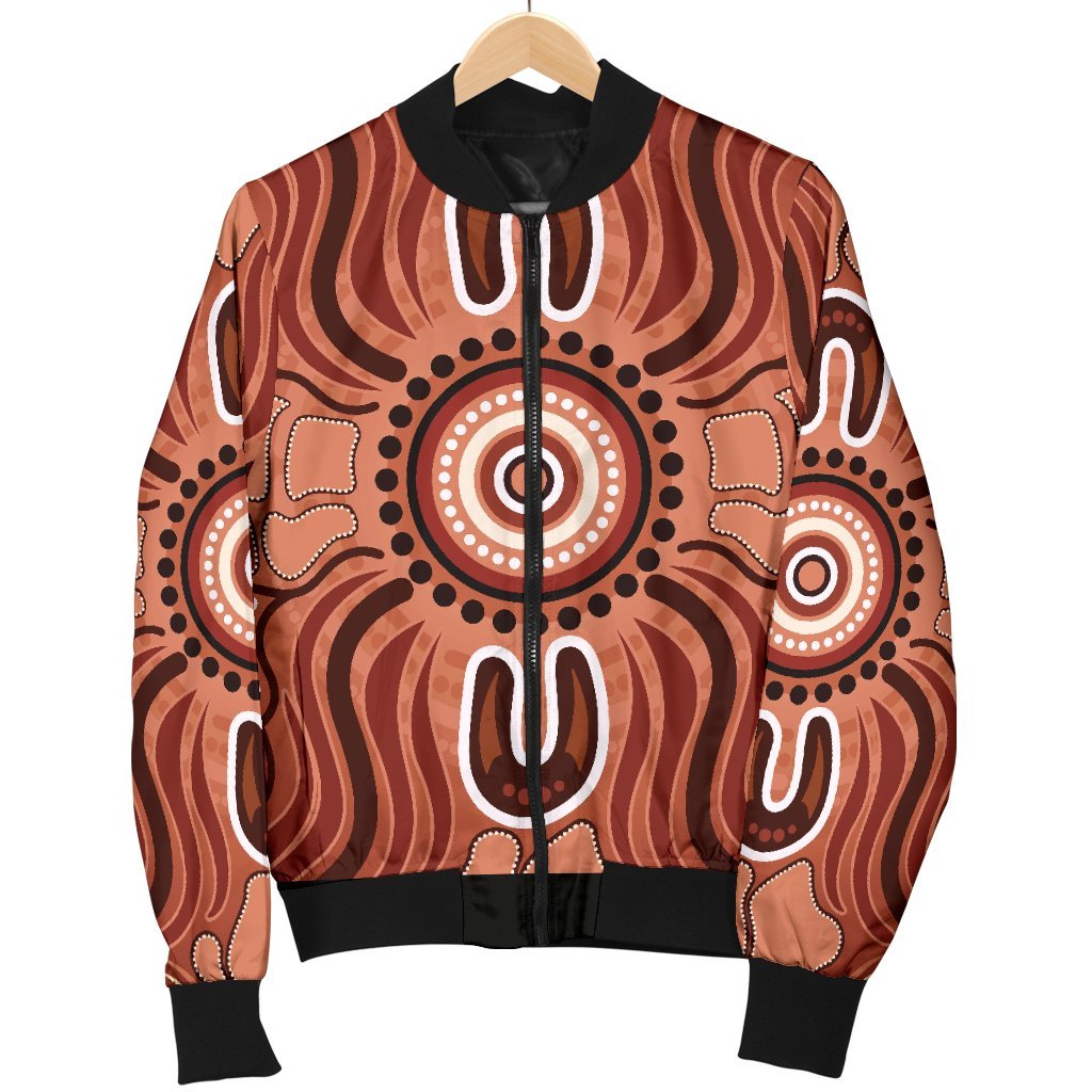 Aboriginal Women's Bomber Jacket - Indigenous Art Patterns Ver02 - Vibe Hoodie Shop