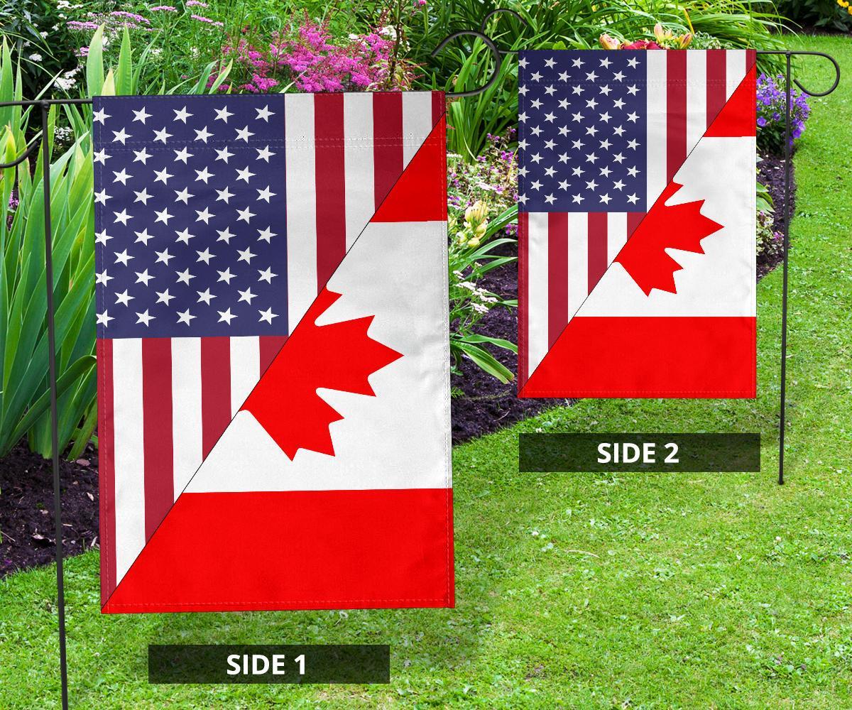 Us Flag With Canada Flag - Vibe Hoodie Shop