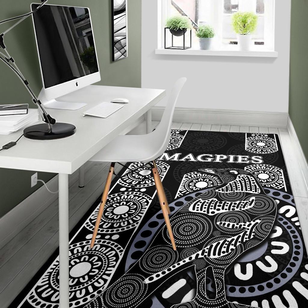 Magpies Area Rug Aboriginal - Vibe Hoodie Shop