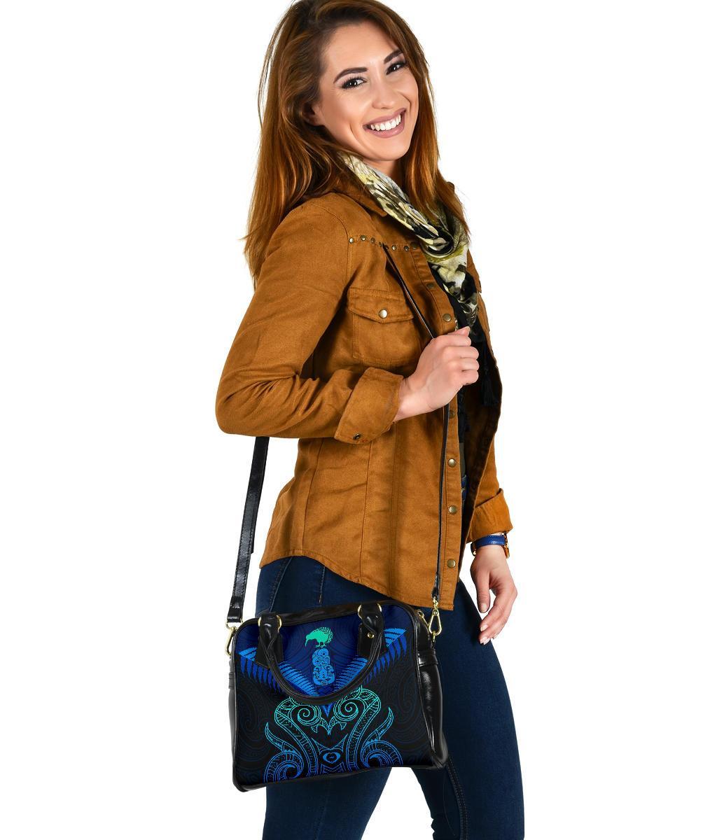 Maori Manaia New Zealand Shoulder Handbag Blue - Vibe Hoodie Shop