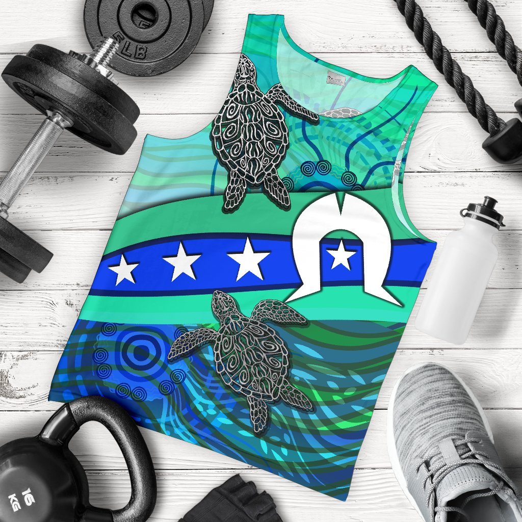 Men's Tank - Torres Strait Flag And Turtle - Vibe Hoodie Shop