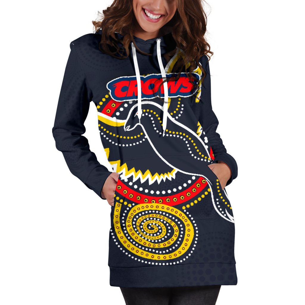 Adelaide Hoodie Dress Crows Indigenous - Vibe Hoodie Shop