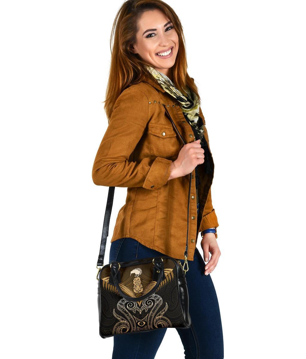 Maori Manaia New Zealand Shoulder Handbag Gold - Vibe Hoodie Shop