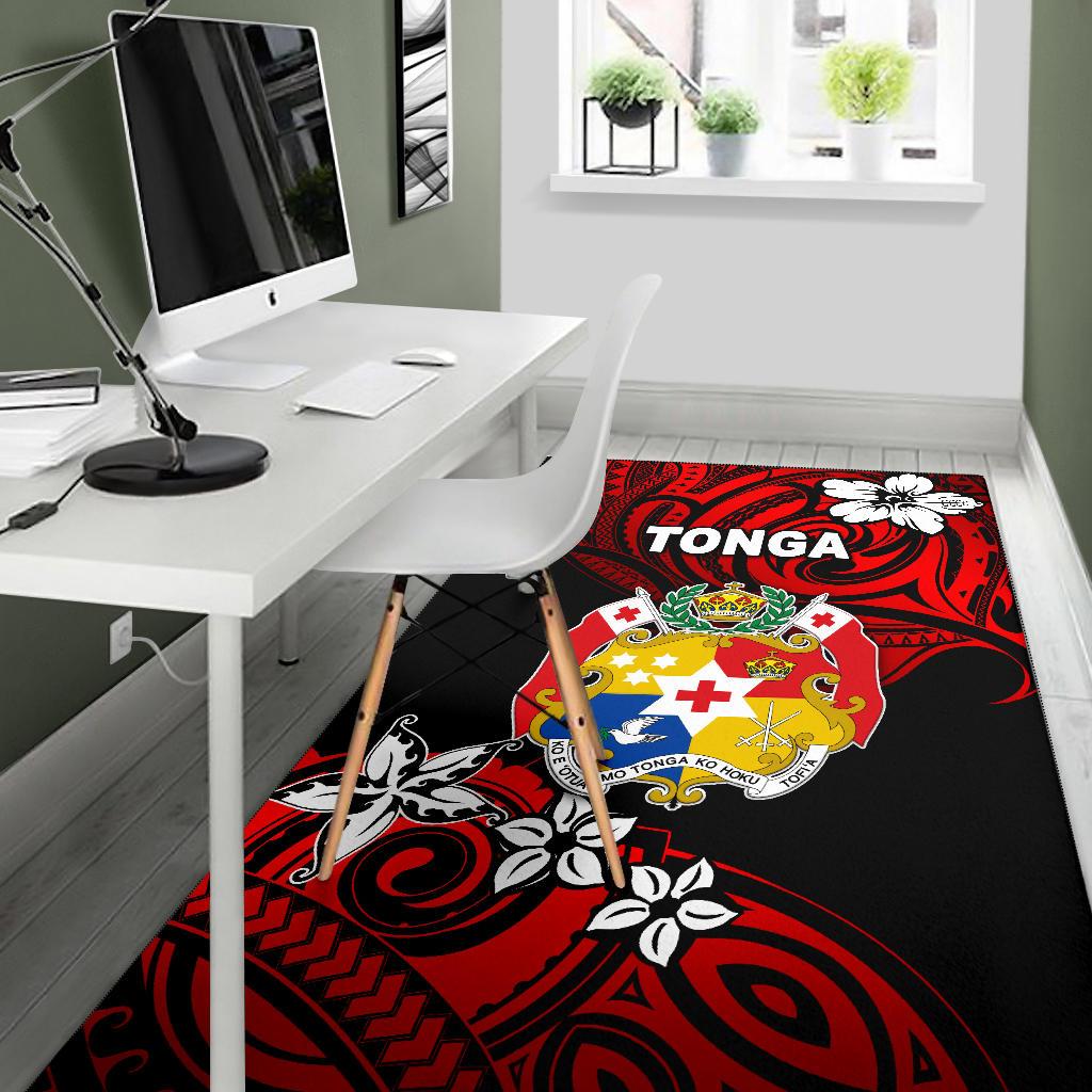 Mate Ma'a Tonga Rugby Area Rug Polynesian Unique Vibes - Red - Vibe Hoodie Shop