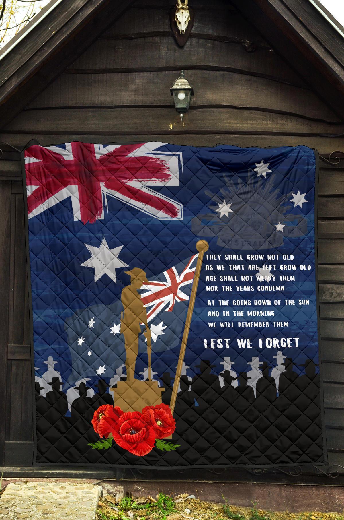 ANZAC Premium Quilt - Always Remember Australian ANZAC Day - Vibe Hoodie Shop