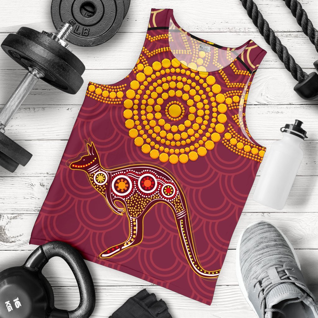 Aboriginal Men's Tank Top - Aboriginal Kangaroo - Vibe Hoodie Shop