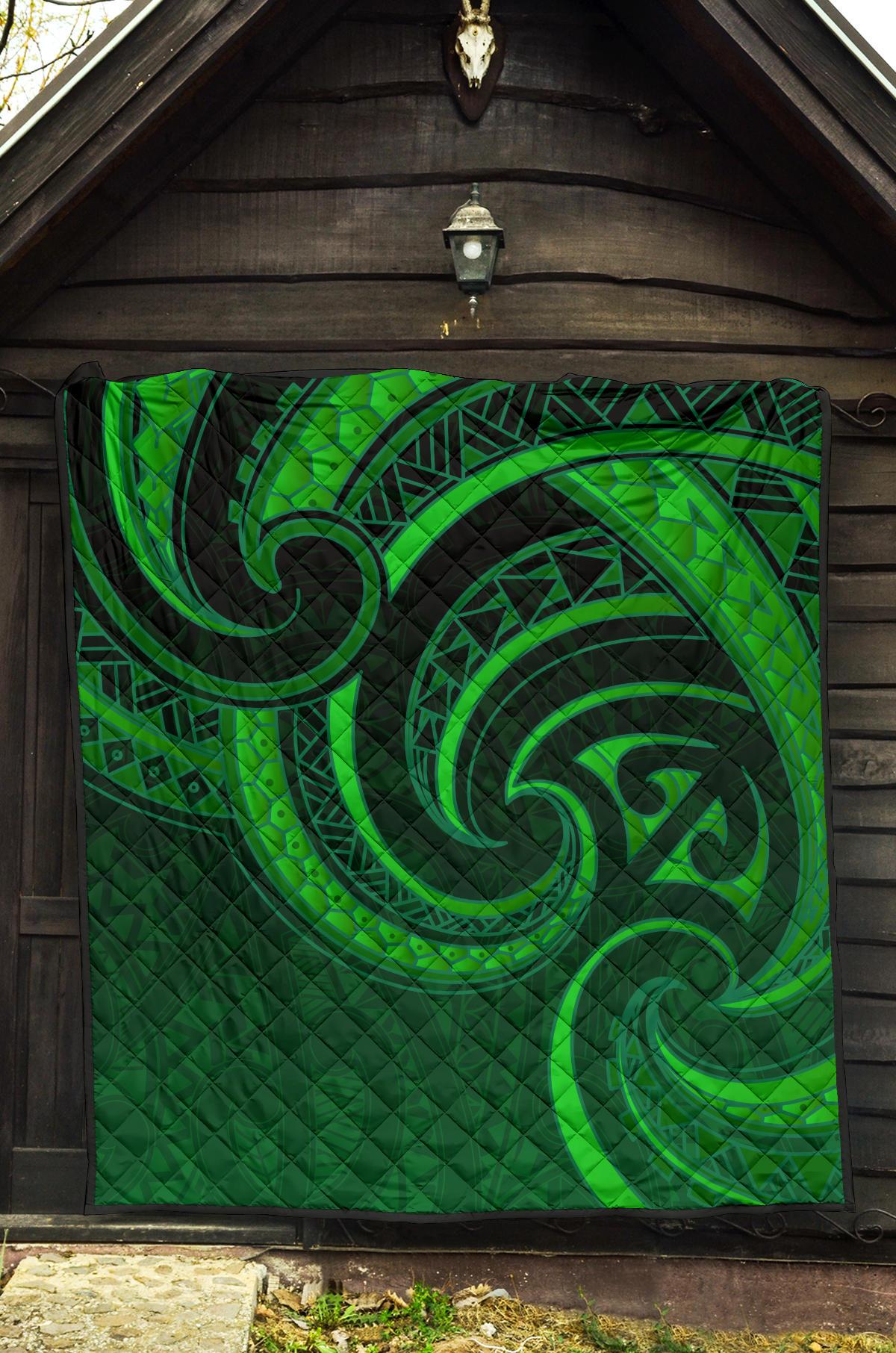 New Zealand Maori Mangopare Premium Quilt Polynesian - Green - Vibe Hoodie Shop