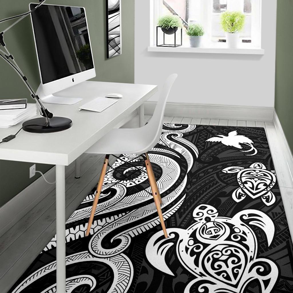 Papua New Guinea Area Rug - White Tentacle Turtle - Vibe Hoodie Shop