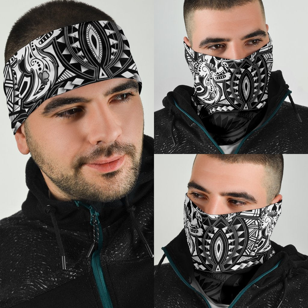 New Zealand Wolf Maori Tattoo Bandana - White - Vibe Hoodie Shop