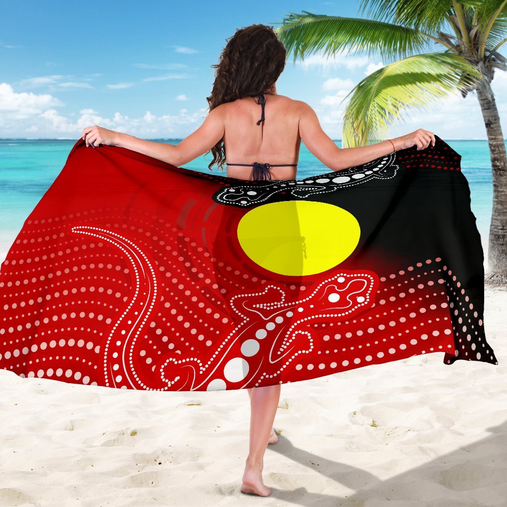 Aboriginal Sarong - Two Indigenous Lizard - Vibe Hoodie Shop