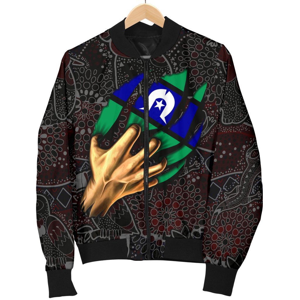 Aboriginal Men's Bomber Jacket - Torres Strait Blood In Me - Vibe Hoodie Shop