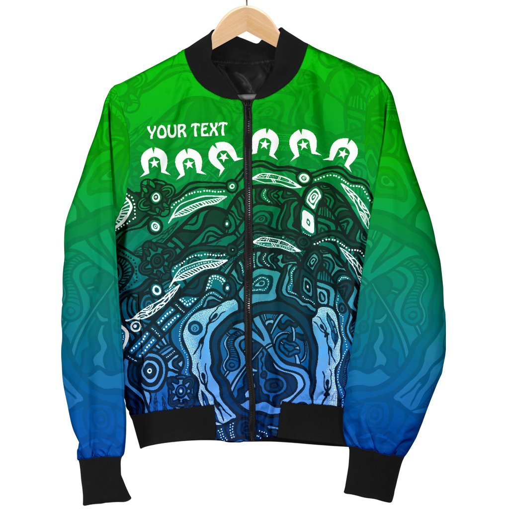 Custom Torres Strait Islands Women's Bomber Jacket - Blue - Vibe Hoodie Shop