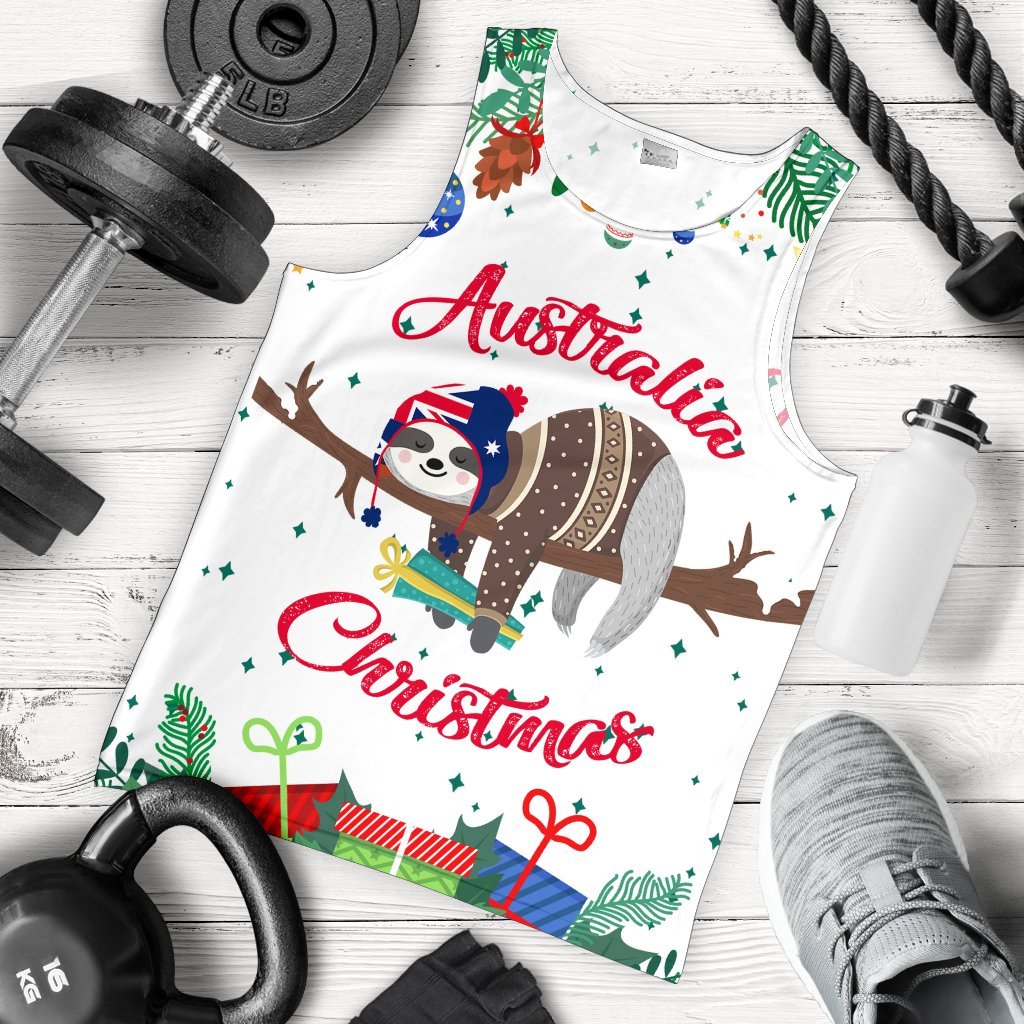 Australia Christmas Men's Tank Top White - Merry Christmas - Vibe Hoodie Shop