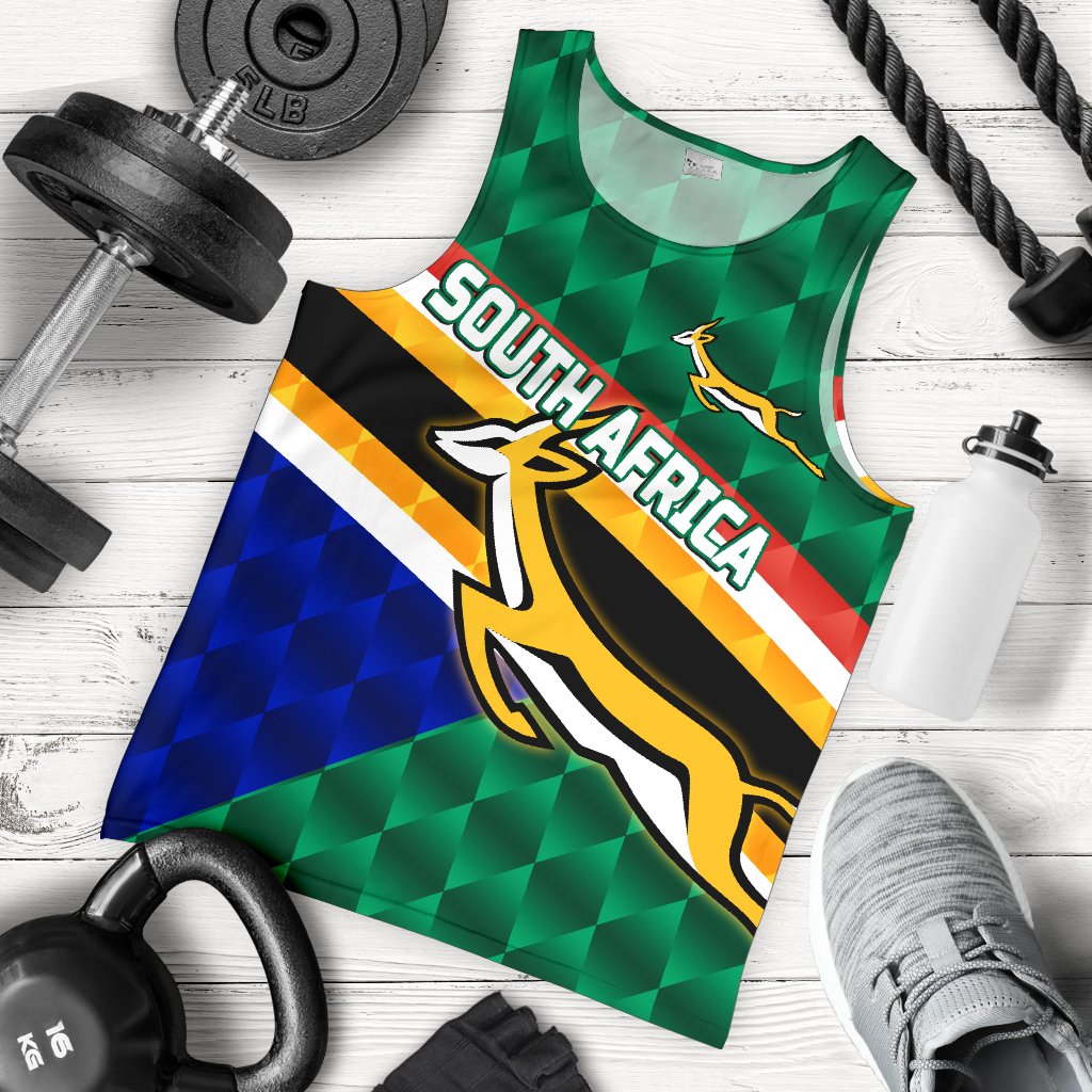 South Africa Men Tank Top Springboks Rugby Sporty Style - Vibe Hoodie Shop