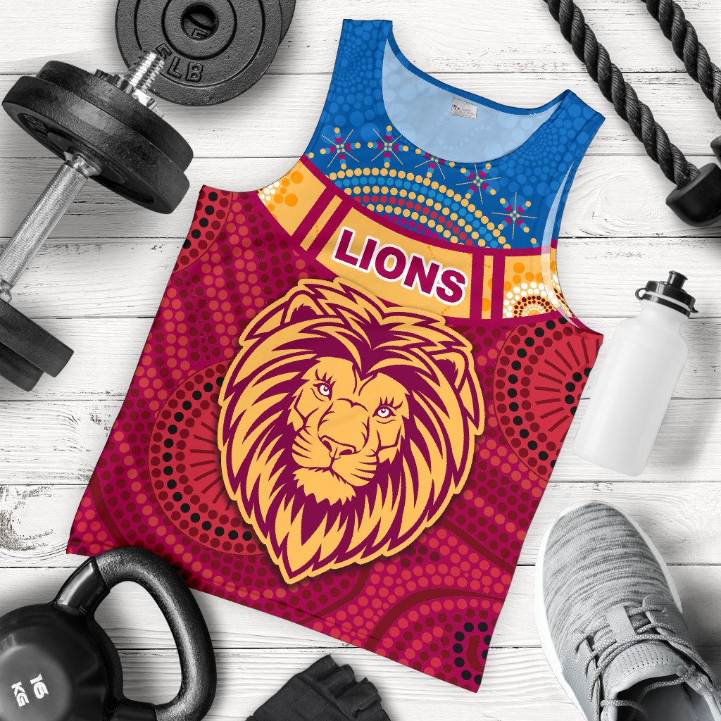 Brisbane Indigenous Men Tank Top Proud Lions - Vibe Hoodie Shop