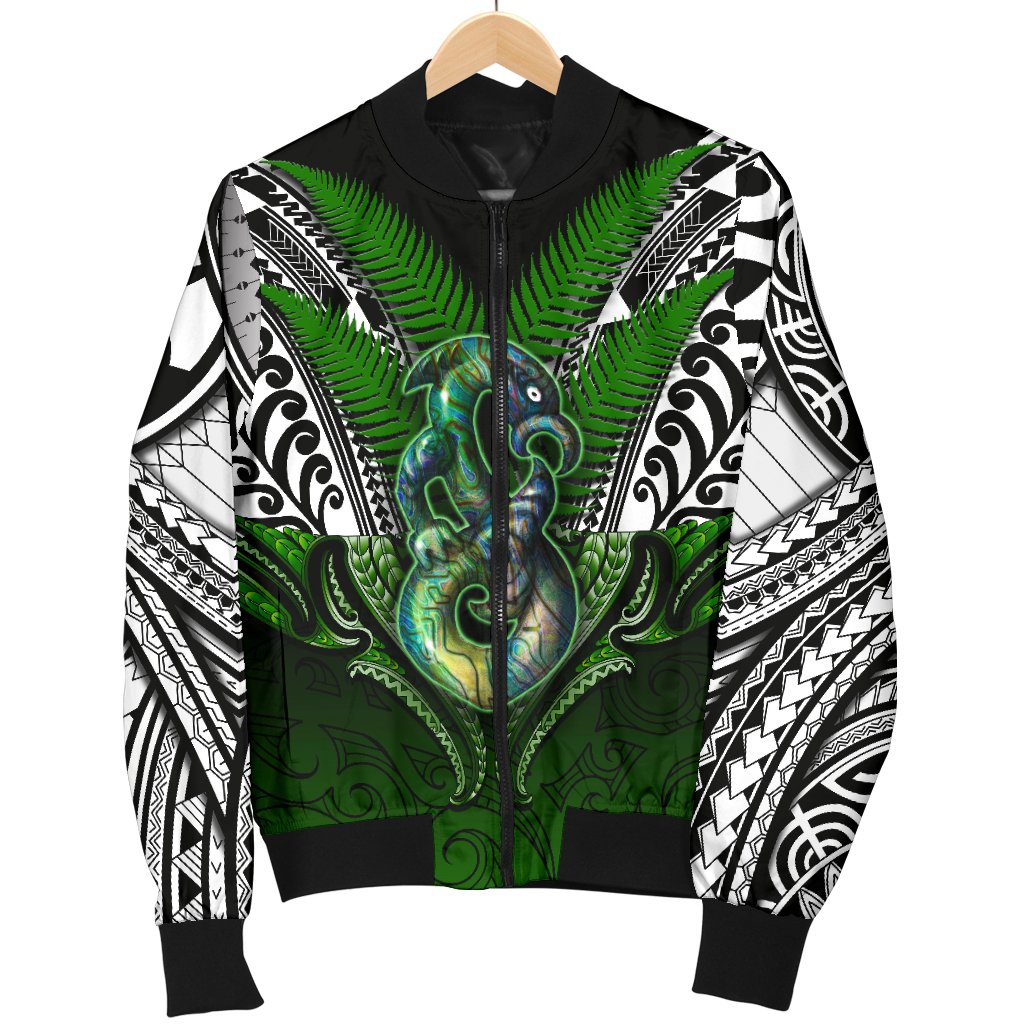 Manaia Mythology Men Bomber Jacket Silver Fern Maori Tattoo - Vibe Hoodie Shop
