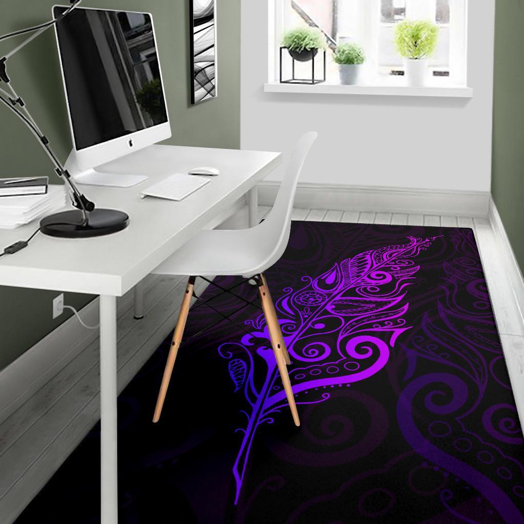 Light Silver Fern Area Rug, Purple - Vibe Hoodie Shop