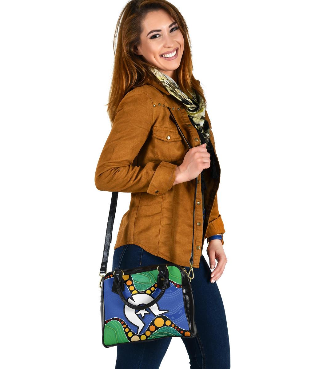 Aboriginal Shoulder Handbag with Torres Strait Islands Symbol - Vibe Hoodie Shop