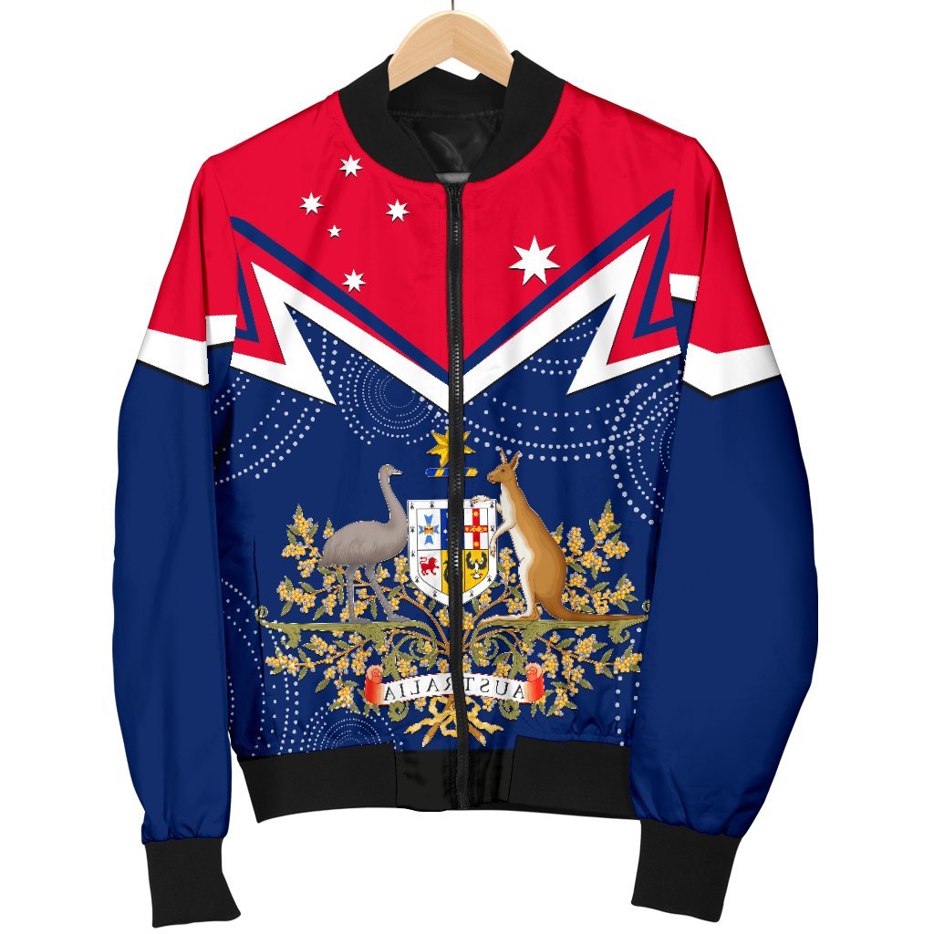 Women's Bomber Jacket - Australian Coat Of Arms Flag Color - Vibe Hoodie Shop
