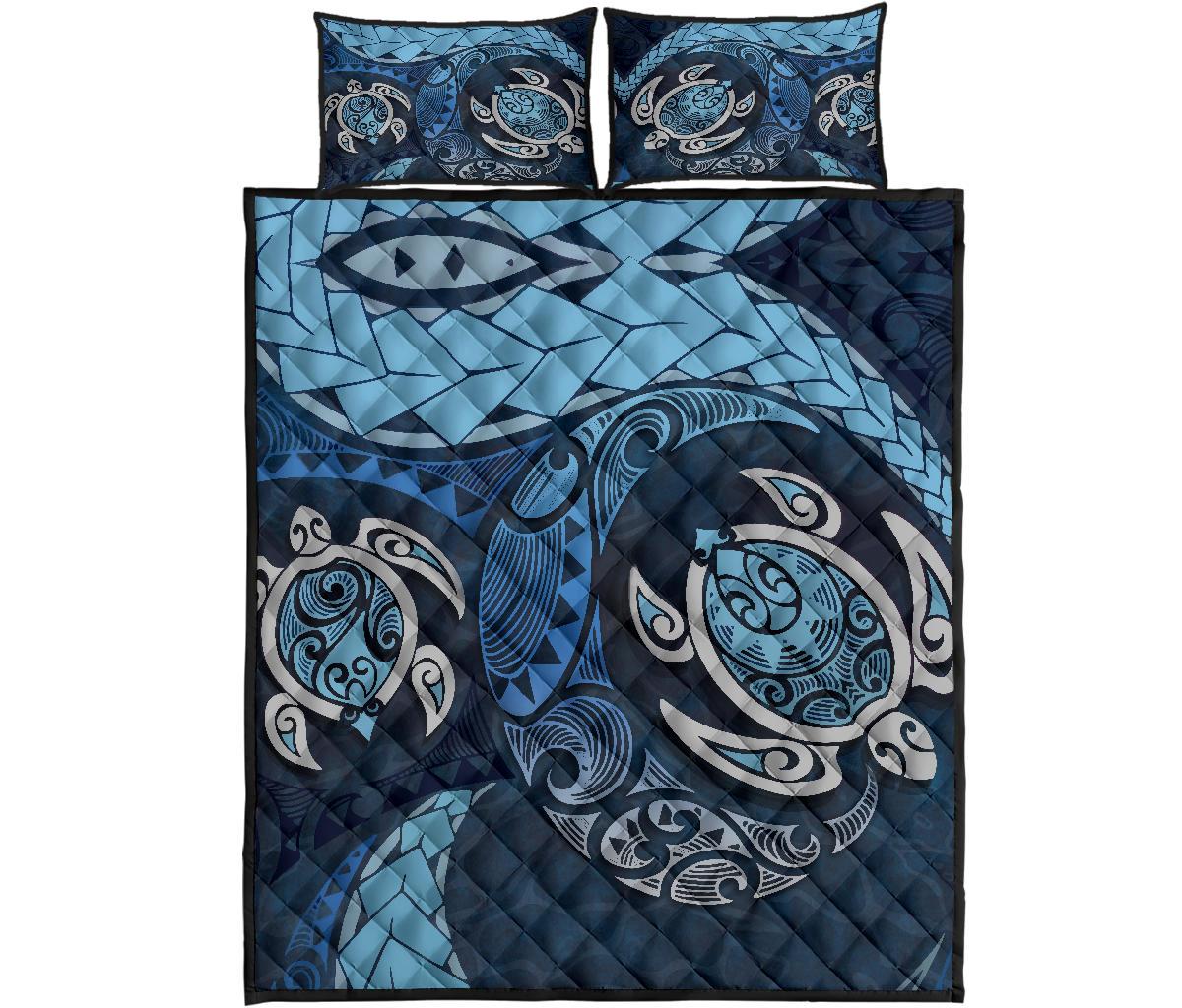 Maori Turtle New Zealand Quilt Bed Set - Vibe Hoodie Shop