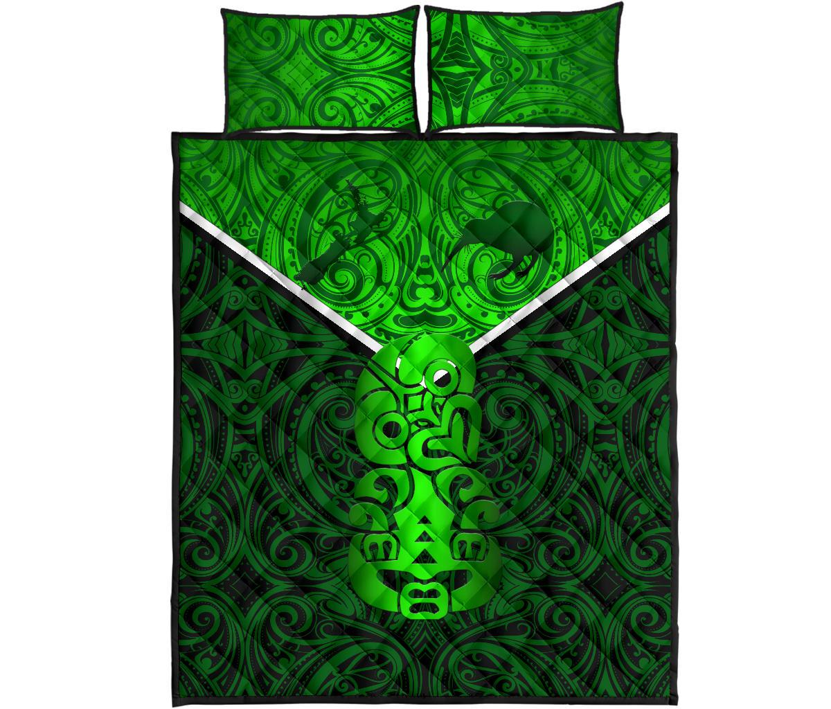 New Zealand Maori Rugby Quilt Bed Set Pride Version - Green - Vibe Hoodie Shop