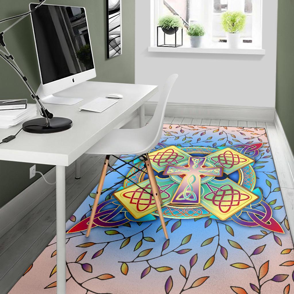 Celtic Area Rug - Celtic Cross Spring - Vibe Hoodie Shop