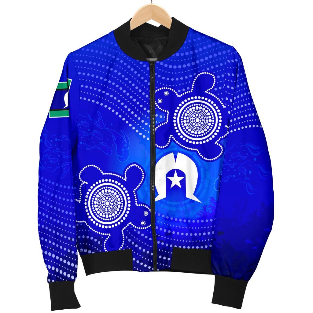 Torres Strait Islanders Men's Bomber Jacket - Torres Symbol With Turtle - Vibe Hoodie Shop