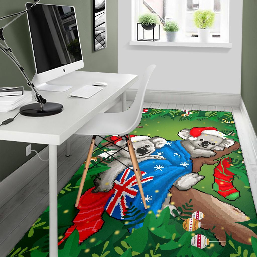 Christmas Area Rug - Australia Flag with Koala Ugly Christmas - Vibe Hoodie Shop