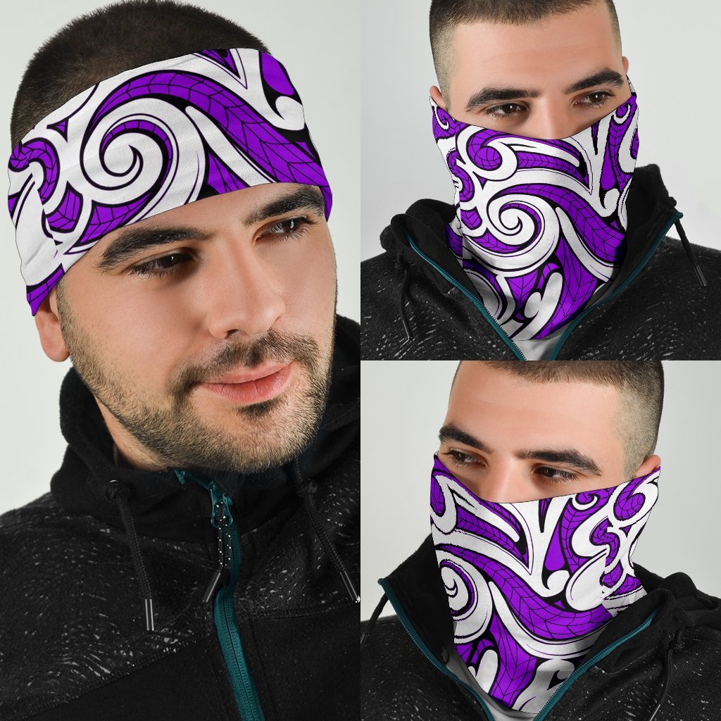 New Zealand Maori Tribal Ornament Bandana - Purple - Vibe Hoodie Shop