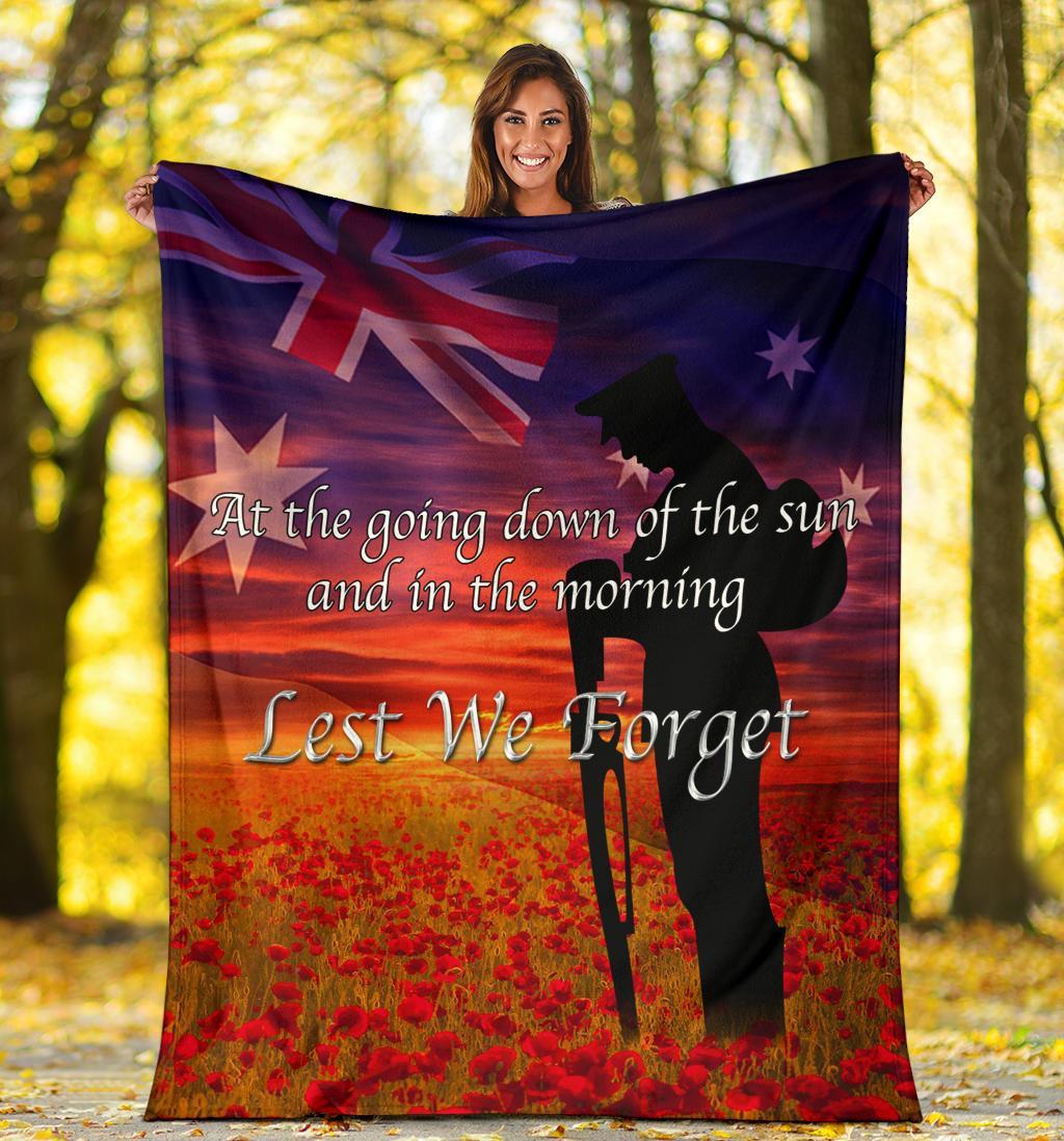 ANZAC Day 2021 Premium Blanket - Lest We Forget Ver02 - Vibe Hoodie Shop