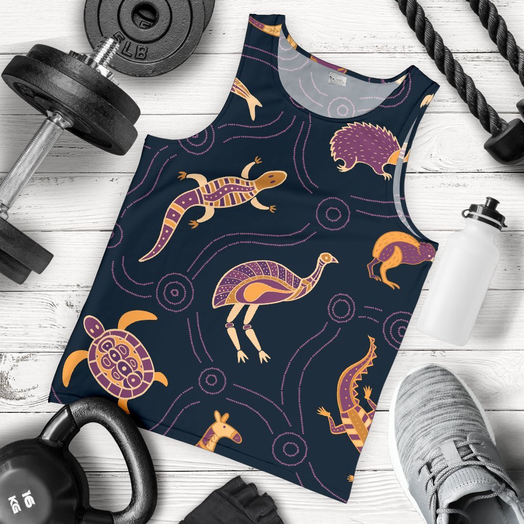 Men's Tank Top - Indigenous Animals Patterns - Vibe Hoodie Shop