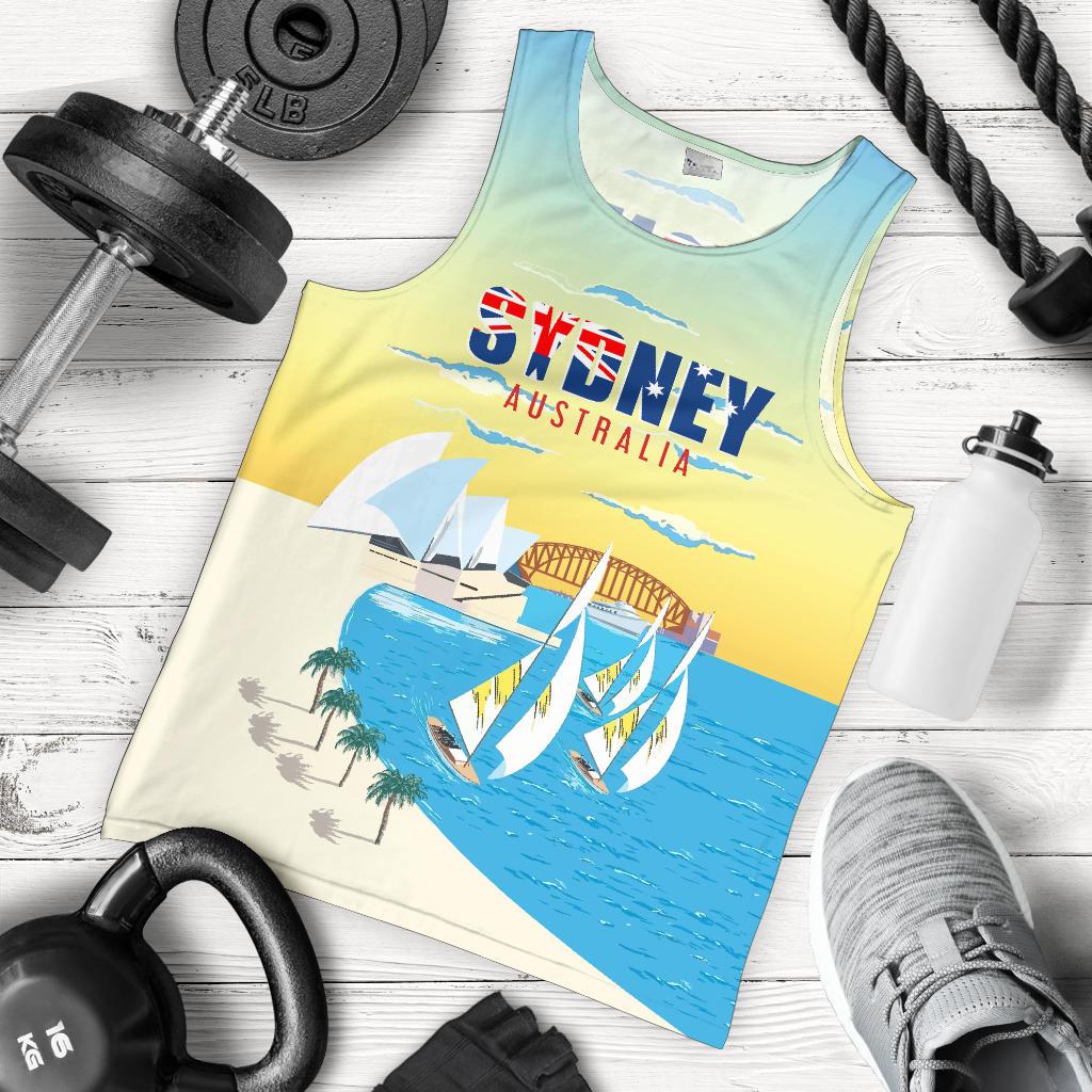 Men Tank Top - Sydney Mens Tank Sydney Opera Sailing - Vibe Hoodie Shop