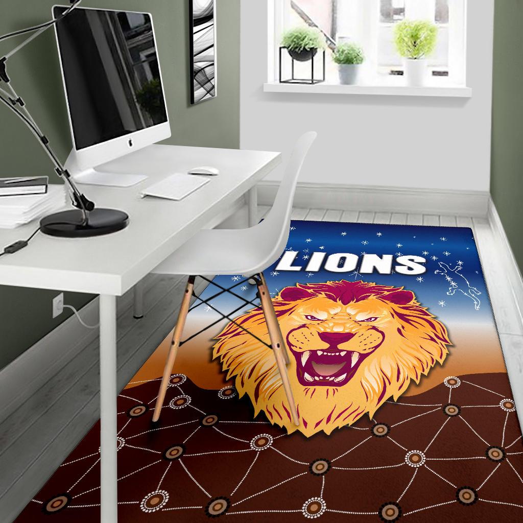 Brisbane Lions Area Rug Simple Indigenous - Vibe Hoodie Shop