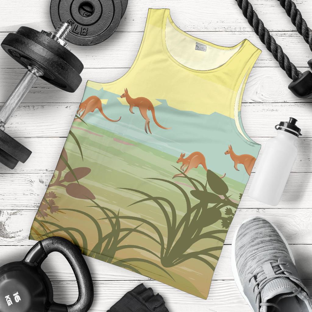 Men Tank Top - Kangaroo Mens Tank Uluru - Vibe Hoodie Shop