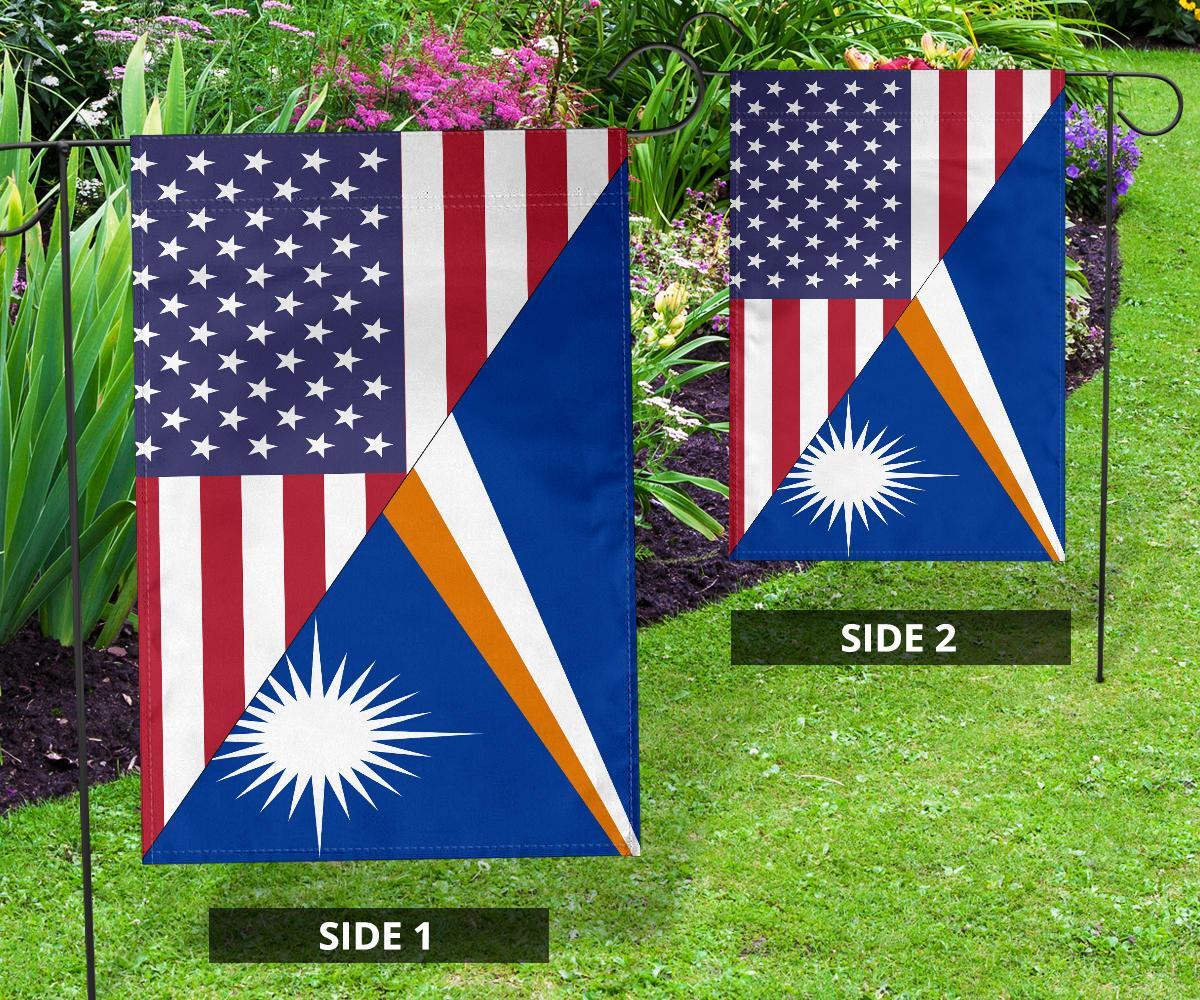 US Flag with Marshall Islands Flag - Vibe Hoodie Shop