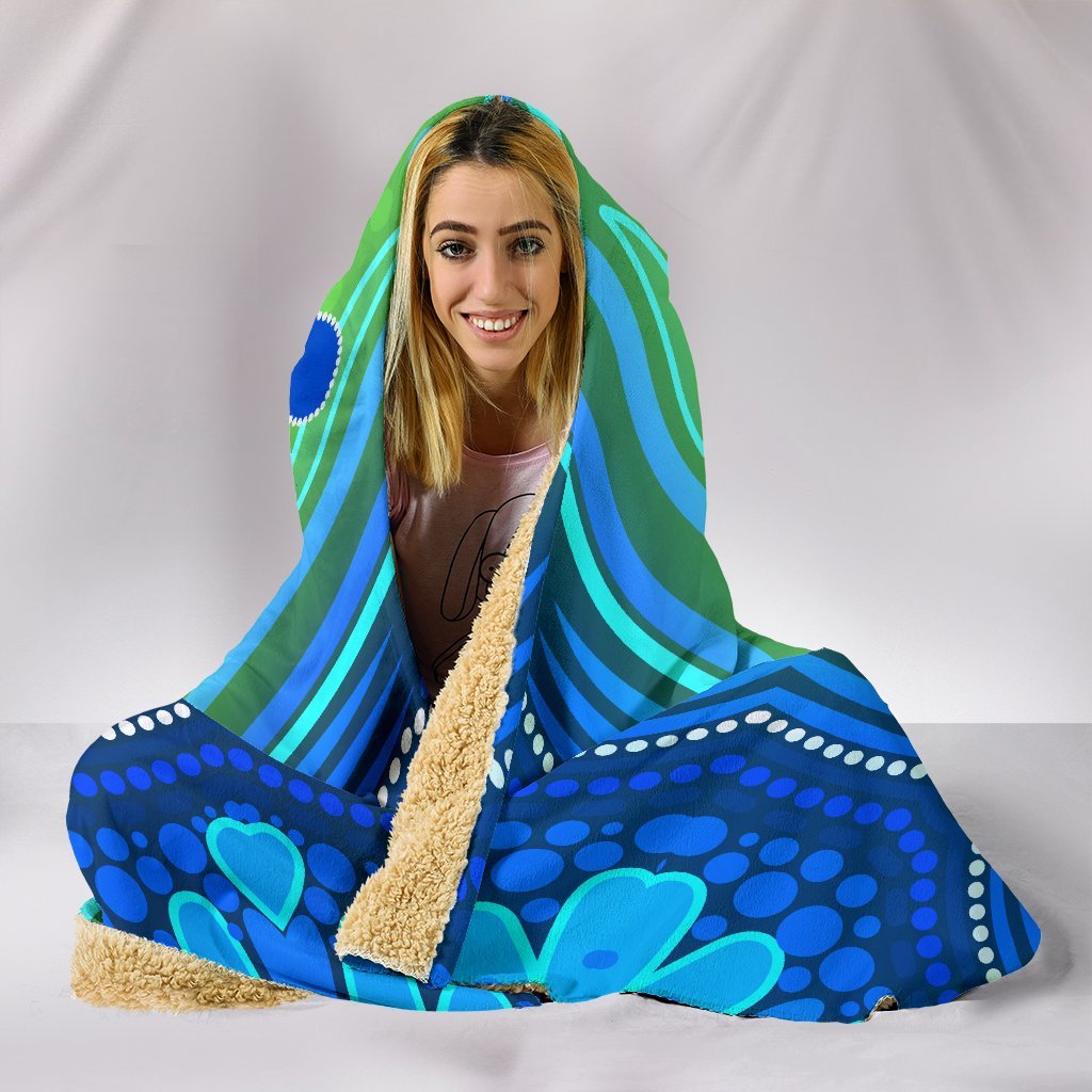 aboriginal-hooded-blanket-aboriginal-turtle-family