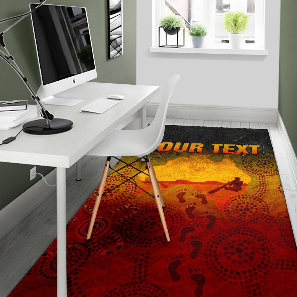 Custom Aboriginal Area Rug, Australian Map with Indigenous Color - Vibe Hoodie Shop