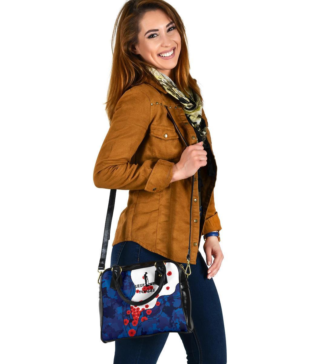 ANZAC Lest We Forget Shoulder Handbag - Australian Flag Blue - - Vibe Hoodie Shop