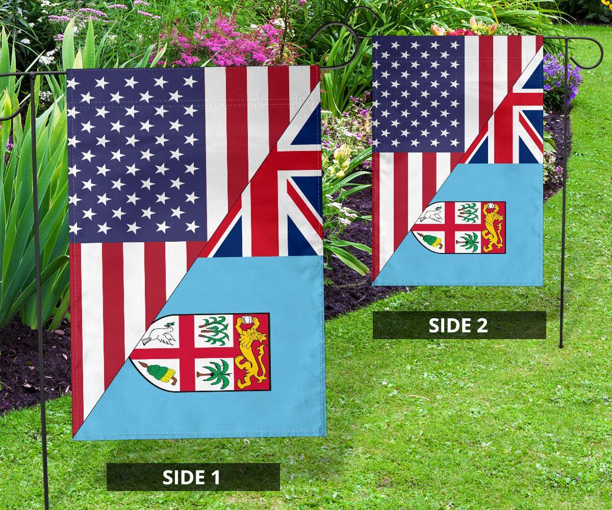 US Flag with Fiji Flag - Vibe Hoodie Shop