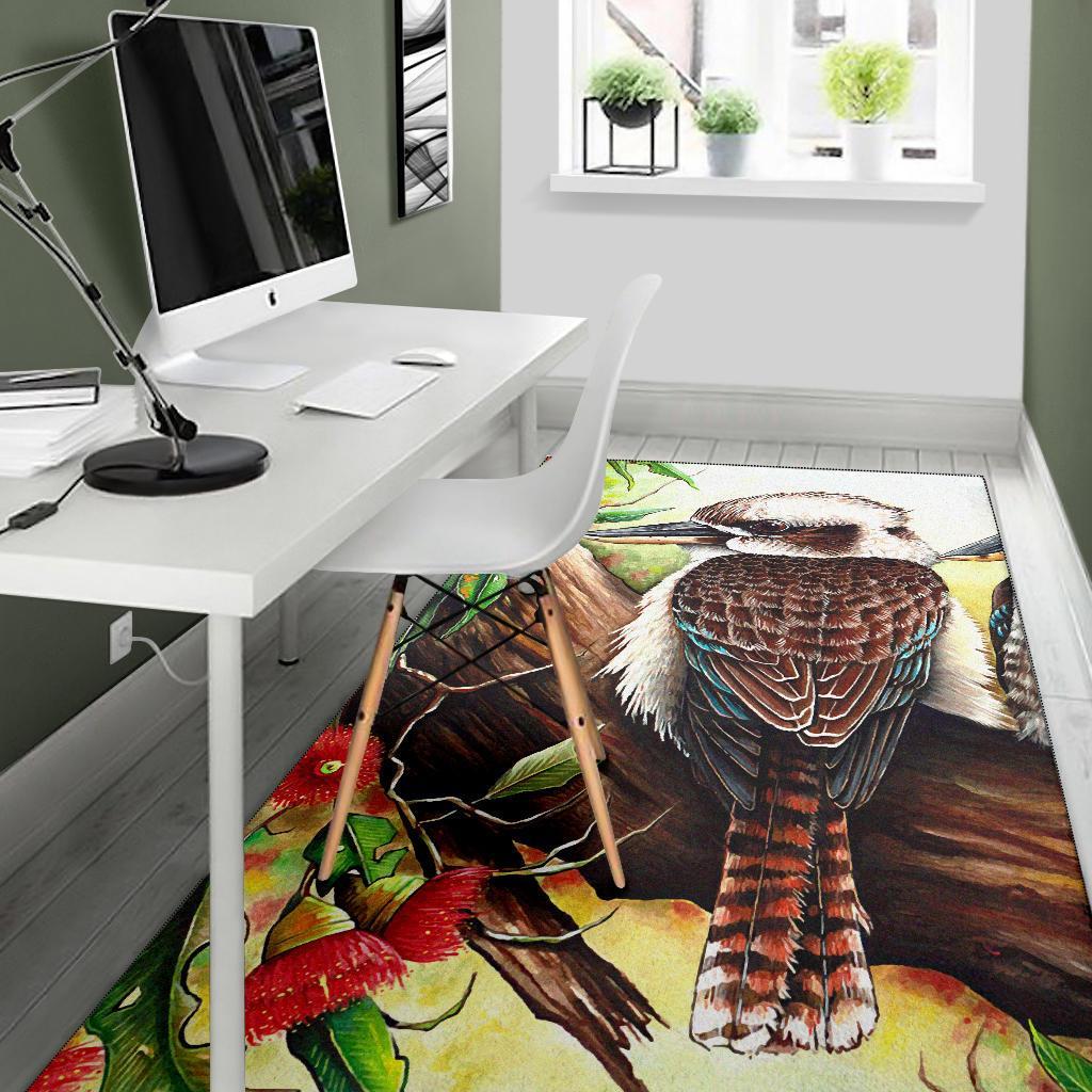 Area Rug - Kookaburra with Waratah - Vibe Hoodie Shop