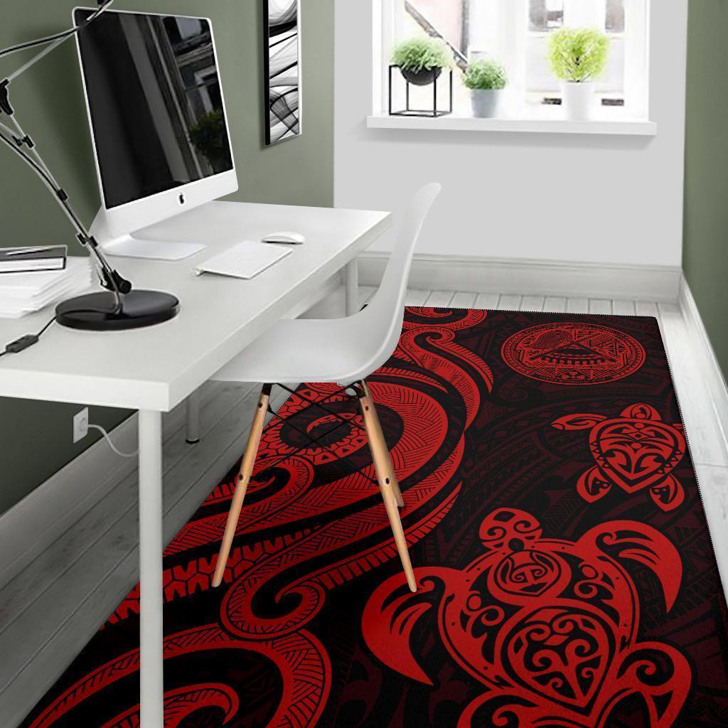 American Samoa Area Rug - Red Tentacle Turtle - Vibe Hoodie Shop