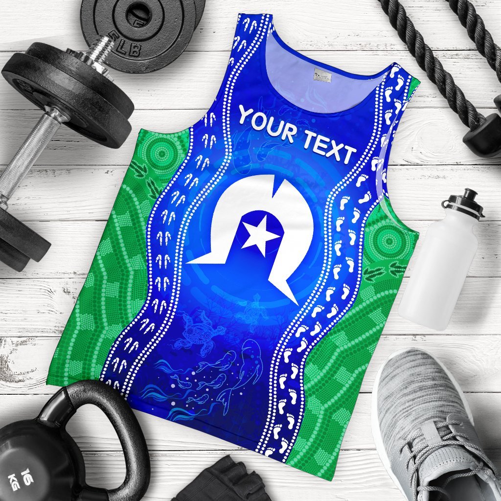 Custom Torres Strait Islanders Men's Tank Top - Torres Symbol With Aboriginal Patterns - Vibe Hoodie Shop